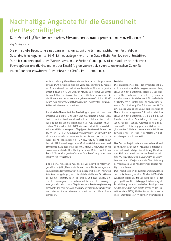 Artikelseite des Magazins transfær Ausgabe 01/2017